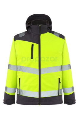 Myform 3132 Hi-Vis Softshell Kapüşonlu Mont Sarı - MyForm