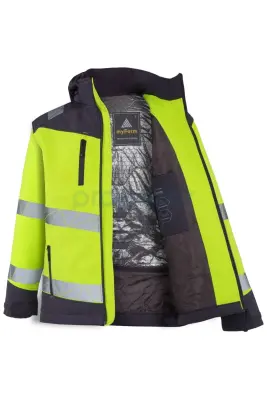 Myform 3132 Hi-Vis Softshell Kapüşonlu Mont Sarı - 3