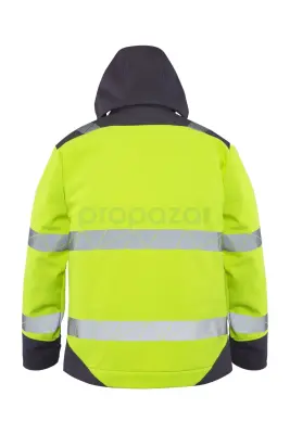 Myform 3132 Hi-Vis Softshell Kapüşonlu Mont Sarı - 2