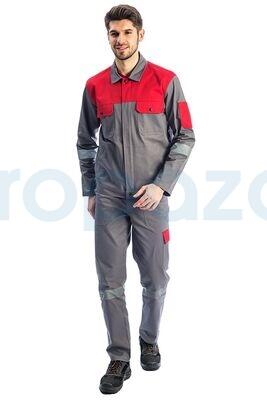 MyForm 5121 Olimpia Takım İş Kıyafeti Gri Kırmızı - 3