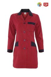 MyForm - 6101 Bayan Ekose Cildadiye Kırmızı Siyah - Myform İş Kıyafetleri