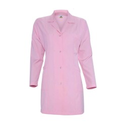 MyForm 6105 Cepli ve Kuşaklı Bayan İş Önlüğü Pembe - Myform İş Kıyafetleri