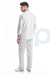 MyForm 7105 Profesyonel Mono Aşçı Ceketi Beyaz Siyah - 3