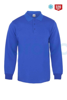 MyForm 8115 Comfort Polo Yaka Sweatshirt 3 İplik Saks Mavi - 1