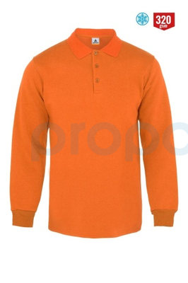 MyForm 8115 Comfort Polo Yaka Sweatshirt 3 İplik Turuncu - 1