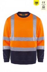 MyForm 8142 OLYMPUS Yüksek Görünürlüklü Sweatshirt Turuncu - Myform İş Kıyafetleri