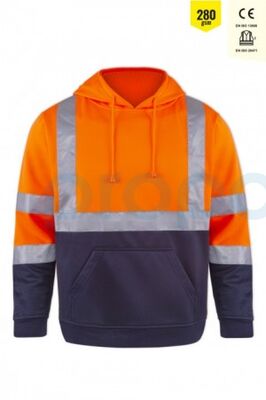 MyForm 8143 OLYMPUS Yüksek Görünürlüklü Kapüşonlu Sweatshirt Turuncu - 1