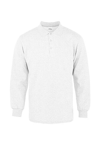 Myform 8153 Comfort Polo Yaka Uzun Kollu Pike T-shirt Beyaz - 1