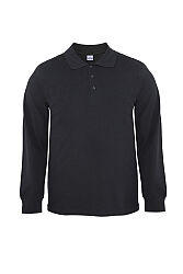 Myform 8153 Comfort Polo Yaka Uzun Kollu Pike T-shirt Siyah - Myform