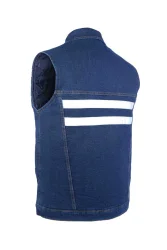 MyForm 9129 Sona Denim Yelek Kapitoneli Mavi - 4