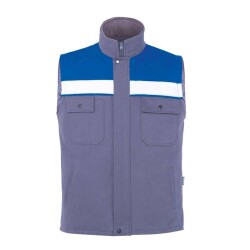 Myform 9135 Çok Cepli Winto İş Yeleği Gri Saks Mavi - Myform İş Kıyafetleri