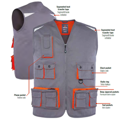 MYFORM 9139 CAMPER Çok Cepli İş Yeleği Gri - Myform İş Kıyafetleri