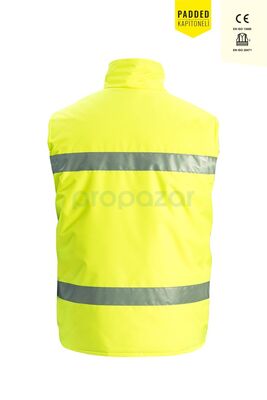 MYFORM 9143 OLYMPUS LINED HI-VIS VEST Kapitoneli Yelek Sarı - 2