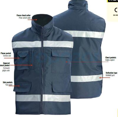 MYFORM 9144 OLYMPUS LINED VEST NAVY İş Yeleği - 1