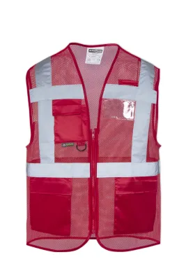 MyForm 9148 OLYMPUS Yüksek Görünürlüklü İkaz Yeleği Kırmızı - 2