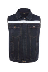 MyForm Sona Denim 9128 Kot İş Yeleği Siyah - Myform İş Kıyafetleri