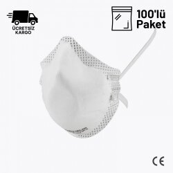 MFA NFK-200 FFP2 NR D Ekshalasyon Valfi Olmayan Maske 100'lü Paket - 1