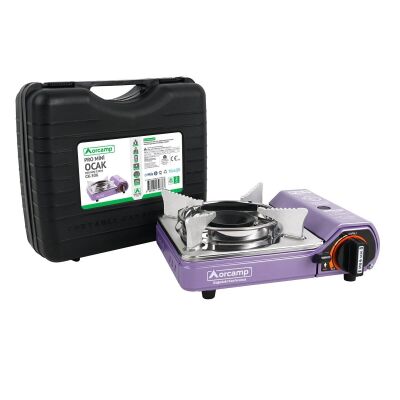 Orcamp CK-506 Mini Tekli Portatif Ocak Gaz Stop Emniyetli - Mor - 4