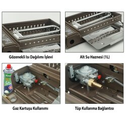 Orcamp CK-507 Dumansız Infrared Izgara ve Ocak Bej - 2