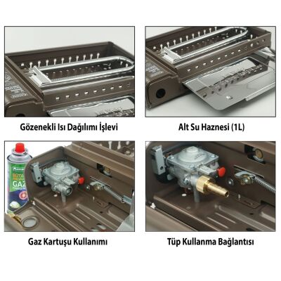 Orcamp CK-507 Dumansız Infrared Izgara ve Ocak Bej - 2