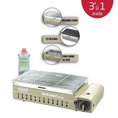 Orcamp CK-507 Dumansız Infrared Izgara ve Ocak Bej - 3