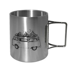 Orcamp OUT-1800 Katlanır Saplı Çelik Kupa Karavan Desenli 180 ml - 1