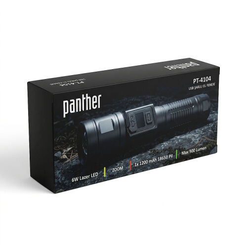 PANTHER PT-4104 USB ŞARJLI EL FENERİ - 4