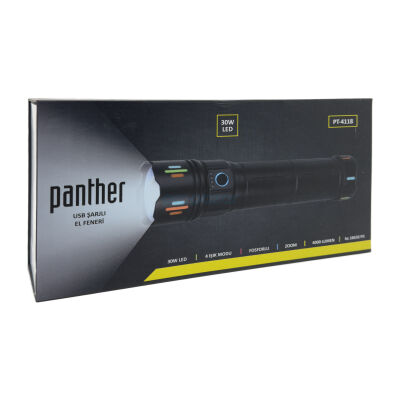 PANTHER PT-4118 USB ŞARJLI EL FENERİ - 4