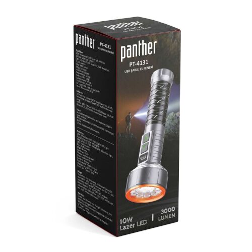 PANTHER PT-4131 USB ŞARJLI EL FENERİ - 5
