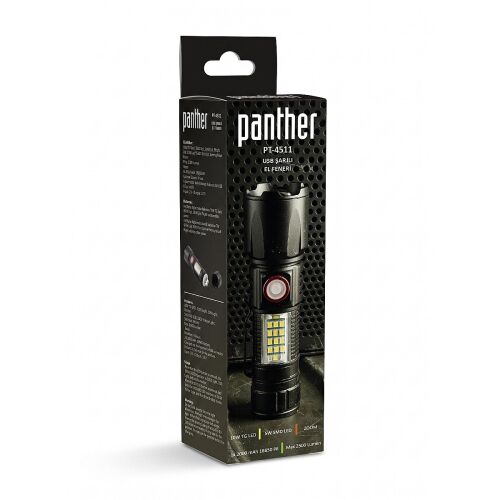 PANTHER PT-4511 USB ŞARJLI EL FENERİ - 4