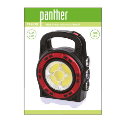 PANTHER PT-6678 SOLAR USB ŞARJLI EL FENERİ - 4