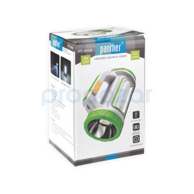 PANTHER PT-8158 SOLAR USB ŞARJLI EL FENERİ - 4