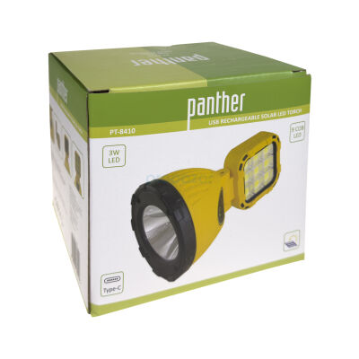 PANTHER PT-8410 USB ŞARJLI SOLAR EL FENERİ - 5