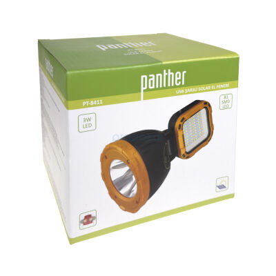 PANTHER PT-8411 USB ŞARJLI SOLAR EL FENERİ - 5
