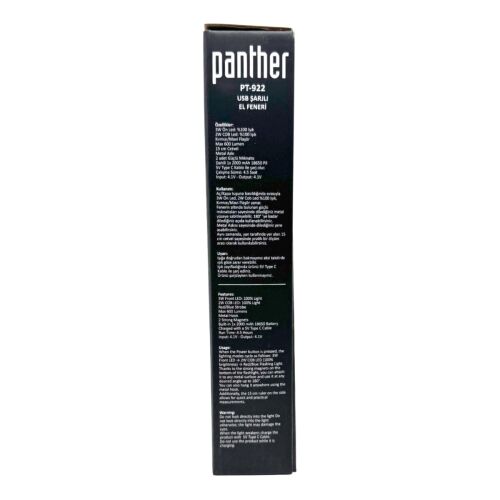 PANTHER PT-922 USB ŞARJLI EL FENERİ - 13