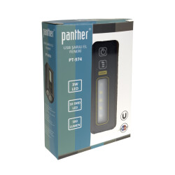 PANTHER PT-974 USB ŞARJLI EL FENERİ - 3