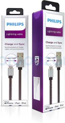 PHILIPS DLC2508B 1.2M LIGHTNING ÖRME MFI USB KABLO - 3
