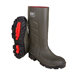 PollyBoot Galaxy Vega S4 Koyu Haki Siyah Çelik Burunlu PU İş Çizmesi - Polly Boot
