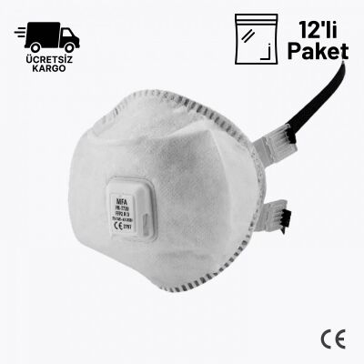 MFA PR-7720 FFP2 R D Ventilli Toz Maskesi - Çok Kullanımlık 12li Paket - 1