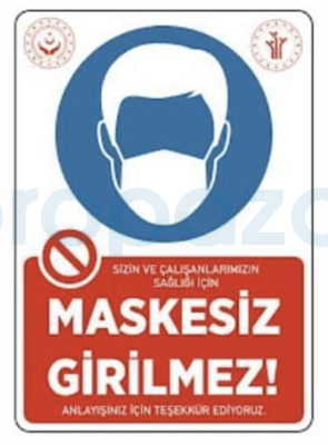 Propazar Maskesiz Girilmez Yapıştırma Stickeri - 1