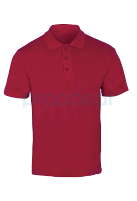 Propazar Polo Yaka Tshirt Pamuk Kısa Kol Bordo - 1