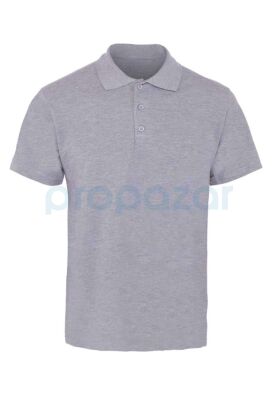 Propazar Polo Yaka Tshirt Pamuk Polyester Kısa Kol Gri - 1