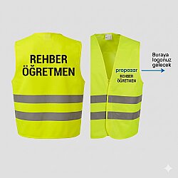 Rehber Öğretmen Baskılı Reflektörlü İkaz Yeleği - Propazar
