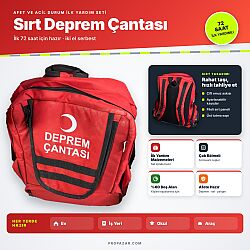 Propazar Sırt Deprem Çantası Afet ve Acil Durum İlk Yardım Seti - Propazar