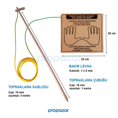 Propazar Statik Topraklama Levhası Seti - 1