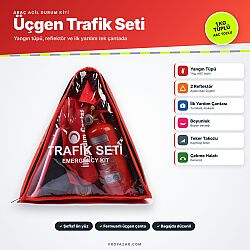 Propazar Üçgen Trafik Seti ve İlk Yardım Seti (Yangın Tüplü, Takozlu, Çekme Halatlı) - Propazar