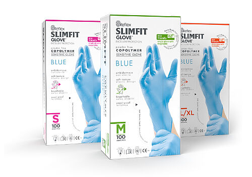 Reflex Slimfit Mavi Copolymer Pudrasız Tek Kullanımlık Eldiven 100’lü - 1