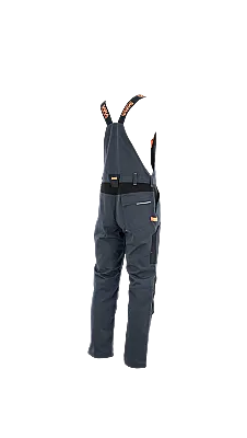 Sara Workwear Posejdon 32 Askılı Bahçıvan İş Tulumu Gri Turuncu - 2