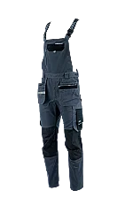 Sara Workwear Monter 2 Çok Cepli Askılı İş Tulumu Gri Siyah - 2