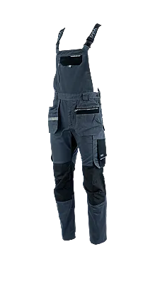 Sara Workwear Monter 2 Çok Cepli Askılı İş Tulumu Gri Siyah - 2